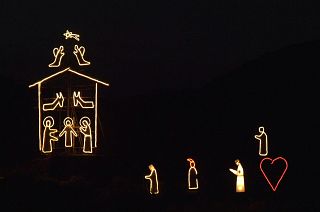 Um presépio feito de luz