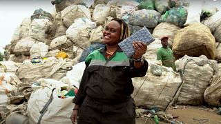 Kenyan women turn plastic waste into bricks stronger than concrete