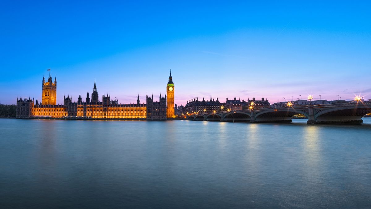 View of London from the Thames River