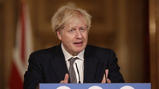 Britain's Prime Minister Boris Johnson speaks during a news conference on the ongoing situation with the coronavirus pandemic on Wednesday, Dec 16, 2020.