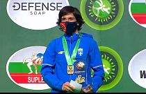 Η Μαρία Πρεβολαράκη στο υψηλότερο σκαλί του βάθρου του Παγκοσμίου Κυπέλλου Πάλης