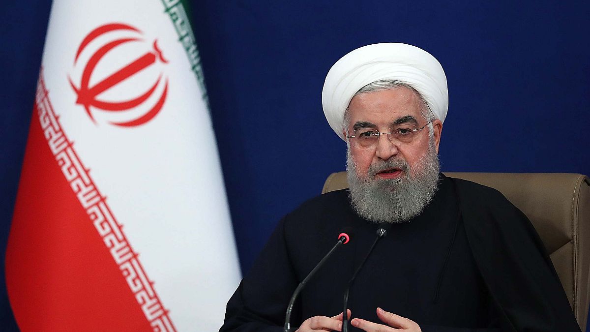 الرئيس الإيراني حسن روحاني خلال مؤتمر صحفي في طهران، 14 كانون الأول / ديسمبر 2020