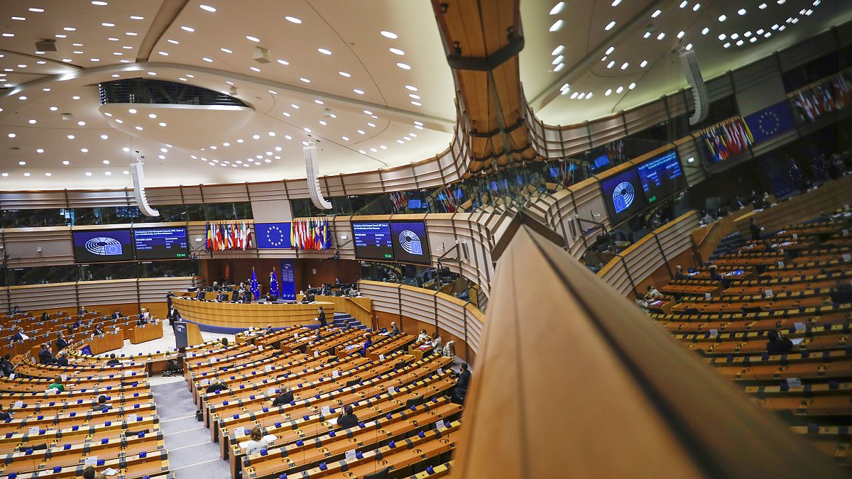 Az Európai Parlament ülésterme Brüsszelben