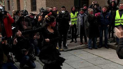 Előadóművészek tüntettek Madridban