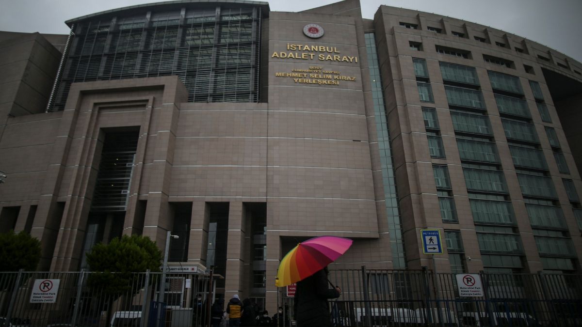 المحكمة الجنائية في اسطنبول، الجمعة 18 ديسمبر 2020، أثناء جلسة استماع لمحاكمة رجل الأعمال التركي عثمان كافالا