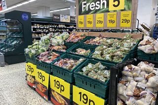 A UK supermarket on Monday: there are fears that fresh supplies could dwindle