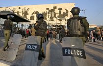 نیروهای پلیس در میدان تحریر بغداد