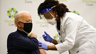 US President-elect Joe Biden received his first dose of the coronavirus vaccine in Delaware on Monday