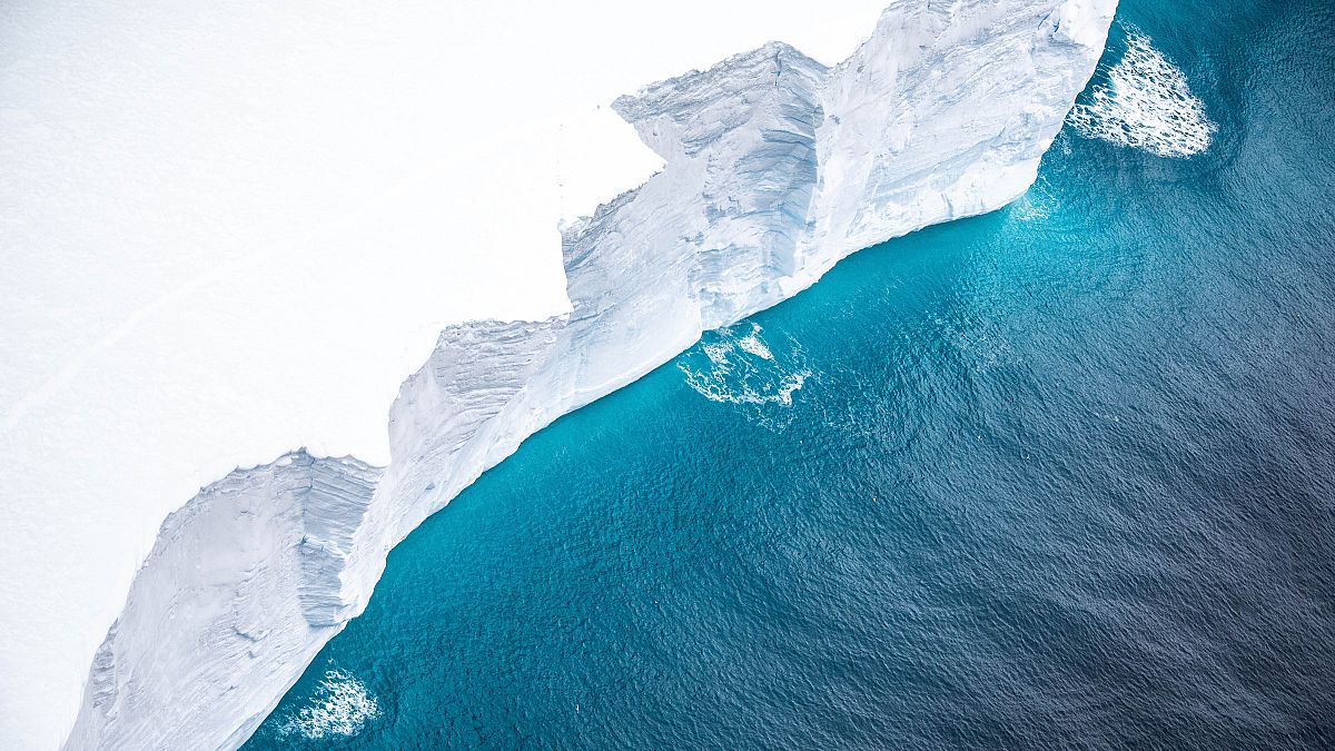 The iceberg, known as A68, is too big to be caught on camera from the air.