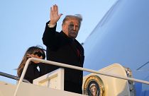 President Donald Trump waves as he boards Air Force One at Andrews Air Force Base, Md., Wednesday, Dec. 23, 2020.
