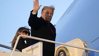 President Donald Trump waves as he boards Air Force One at Andrews Air Force Base, Md., Wednesday, Dec. 23, 2020.