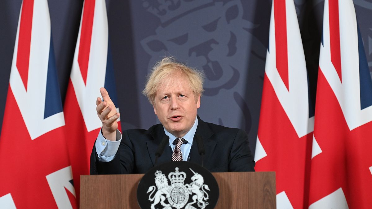 El primer ministro de Reino Unido Boris Johnson en una comparencia en la que explica el acuerdo de Brexit.