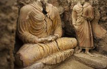 مجسمه‌های بودا در سایت باستان‌شناسی مس‌عینک در نزدیکی کابل