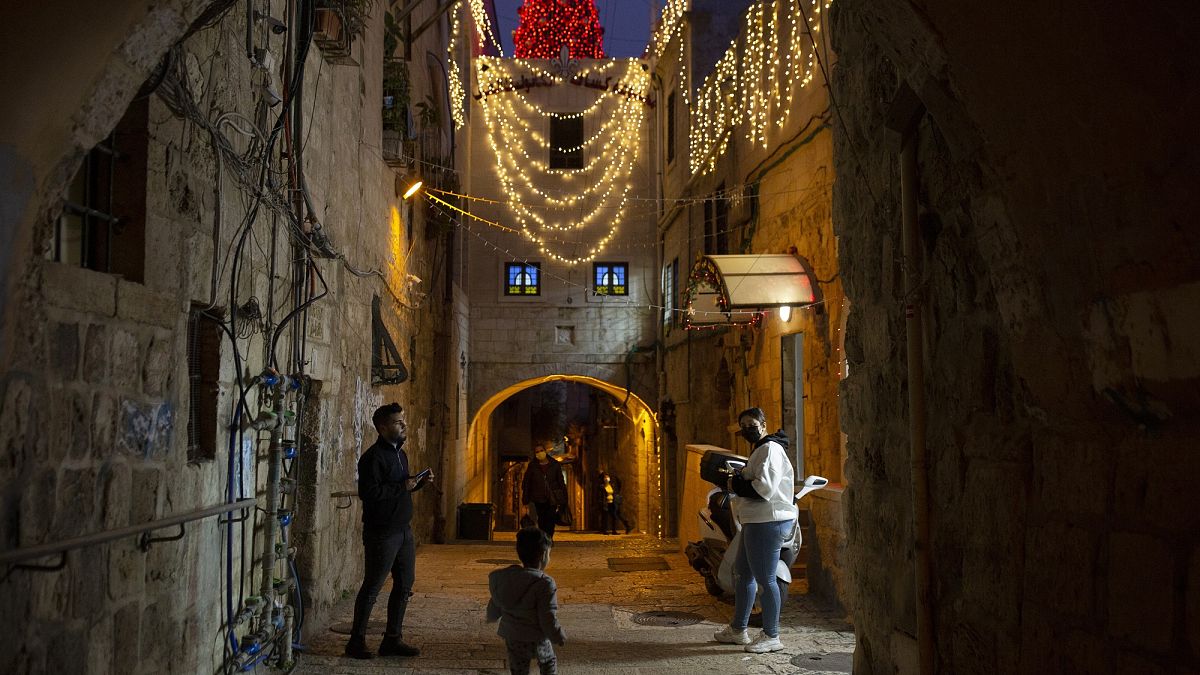 Karácsonyi fények Jeruzsálem óvárosában