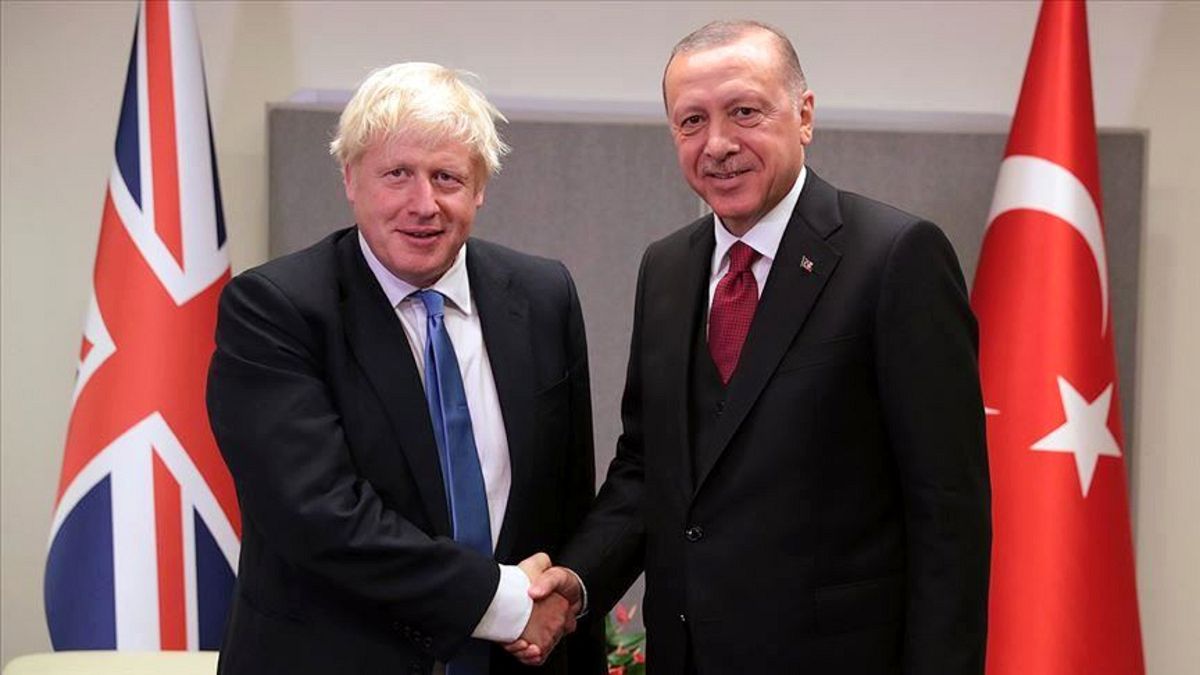 İngiltere Başbakanı Boris Johnson ile Türkiye Cumhurbaşkanı Recep Tayyip Erdoğan