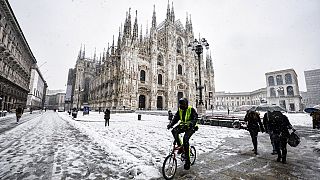Fortes chutes de neige à Milan