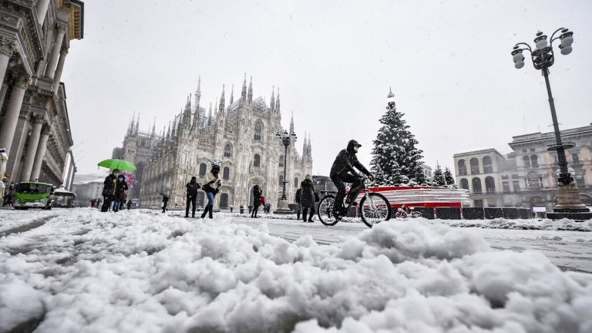 Schnee in Mailand am 28.12.2020