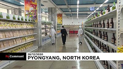 Desinfektion von Supermärkten in Nordkorea