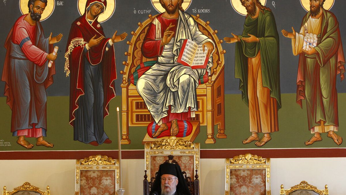The head of Cyprus Orthodox Church Archbishop Chrysostomos II 