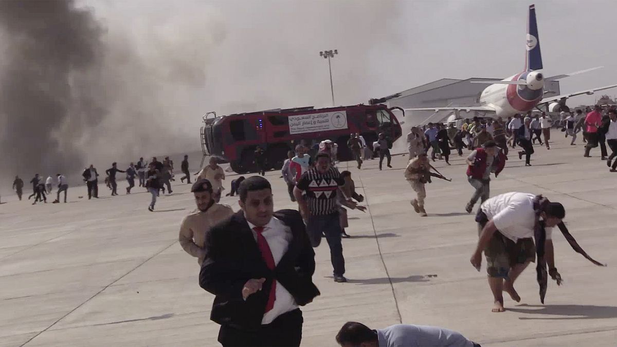 أعقاب الانفجار في مطار عدن، اليمن