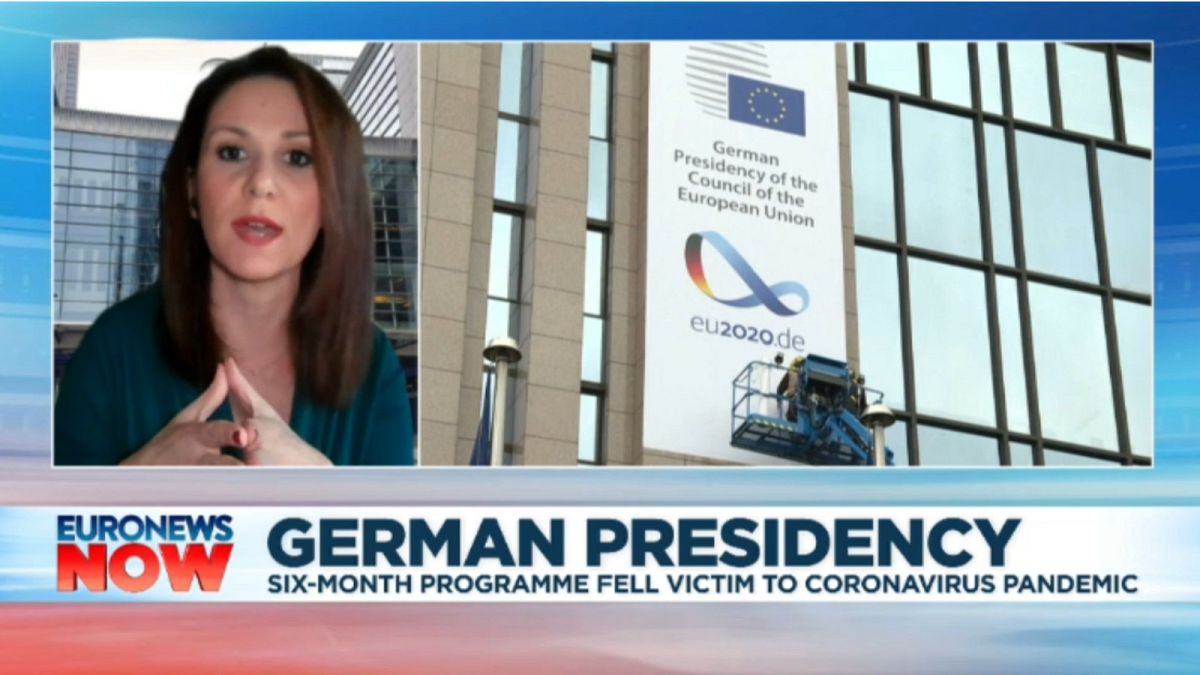 Euronews Brussels correspondent Efi Koutsokosta speaking on Euronews Now