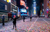 Times Square, en Nueva York, casi vacía en Nochevieja