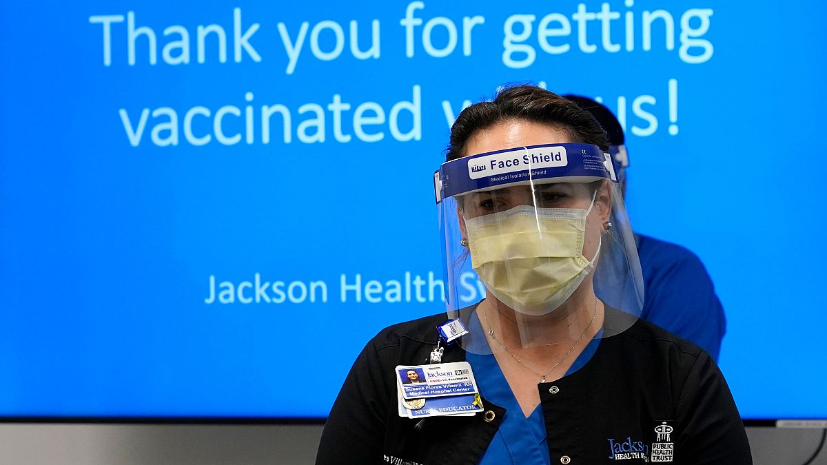 A nurse ready to provide vaccinations in Florida against coronavirus
