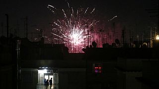 Immagine d'archivio di fuochi d'artificio di Capodanno a Roma