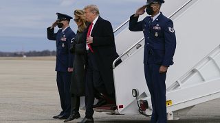 Donald et Melania Trump sur l'Andrews Air Force Base le 31 décembre 2020, États-Unis
