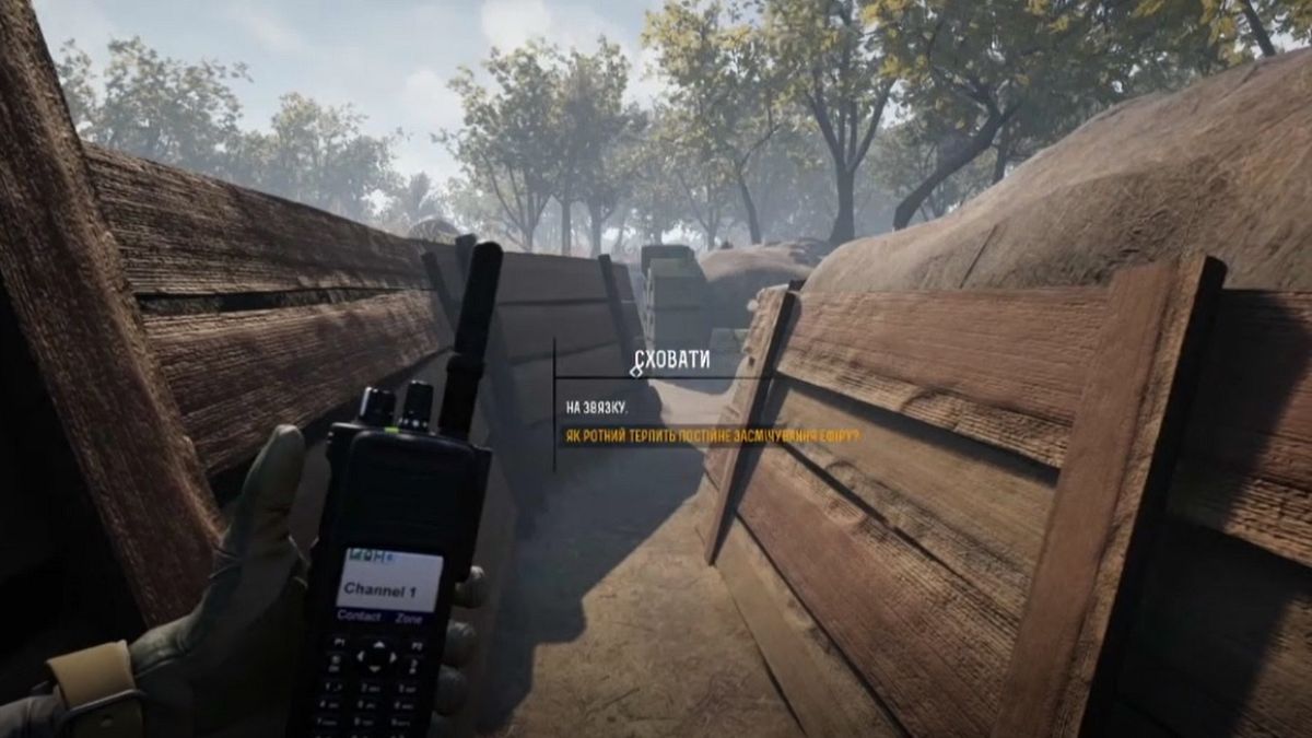 A Ukrainian video game depicts the daily routine of a soldier in the country's separatist-controlled east, where Russia-backed rebels and Ukrainian forces have been fighting.