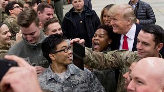 دونالد ترامپ در دیدار با سربازان آمریکایی