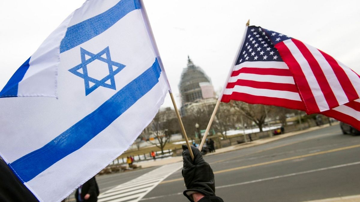 پرچم اسرائیل و آمریکا