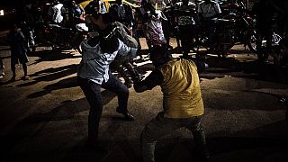 Supporters of Central African President Touadera celebrate win