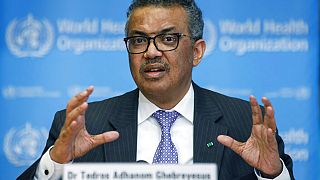 In this Monday, March 9, 2020 file photo, Tedros Adhanom Ghebreyesus, Director General of the World Health Organization speaks during a news conference, at WHO HQ.