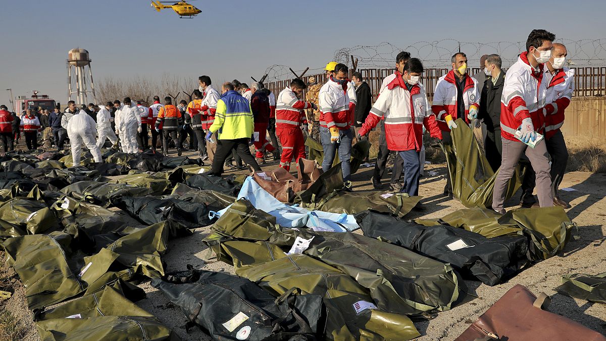 جسد قربانیان سرنگونی هواپیمای اوکراینی 
