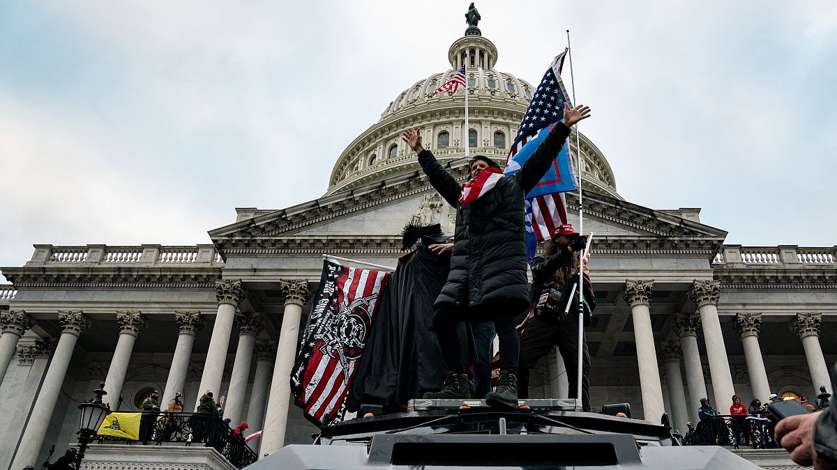 Supporters of US President Donald Trump outside the US Capitol in Washington, USA. January 6, 2021