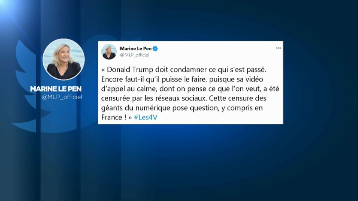 Marine Le Pen tenta di difendere Trump e attacca i colossi di Internet.