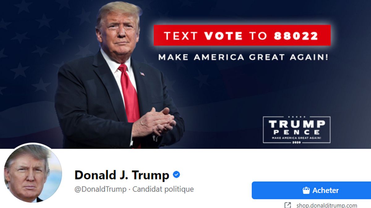 Capture d'écran de la page Facebook de Donald Trump
