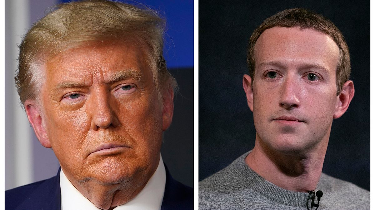 Il presidente degli Stati Uniti Donald Trump e il fondatore di Facebook Mark Zuckerberg