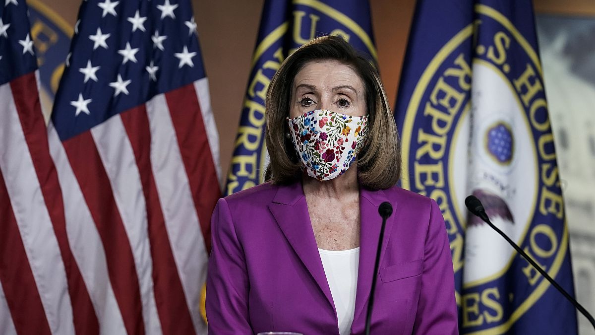 US House of Representatives speaker Nancy Pelosi during her press conference on Thursday afternoon