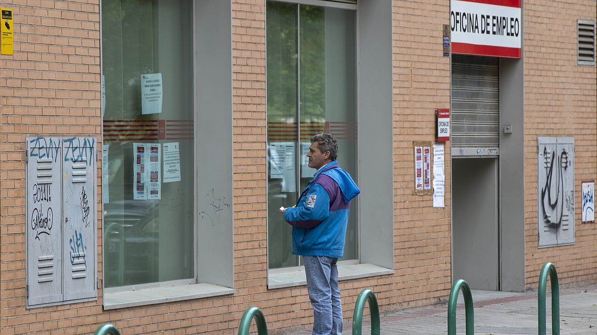 An unemployment office in Madrid, Spain.