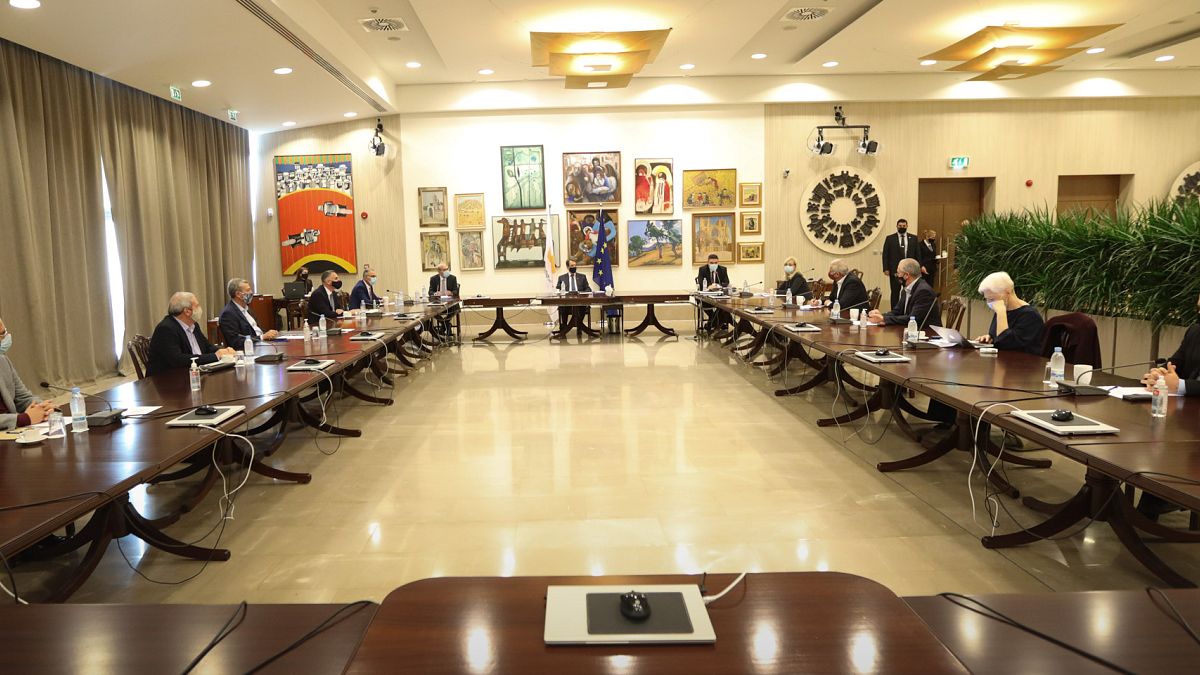 Σύσκεψη με τους αρχηγούς των κομμάτων Προεδρικό Μέγαρο, Λευκωσία, Κύπρος