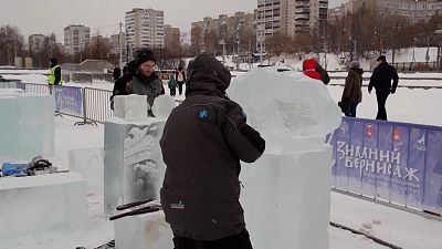 Jégszobrászok versenye Oroszországban