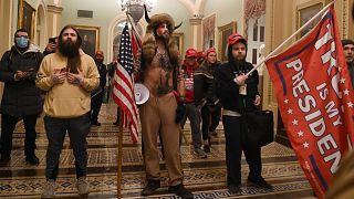 Supporters of US President Donald Trump enter the US Capitol in Washington, USA. January 6, 2021