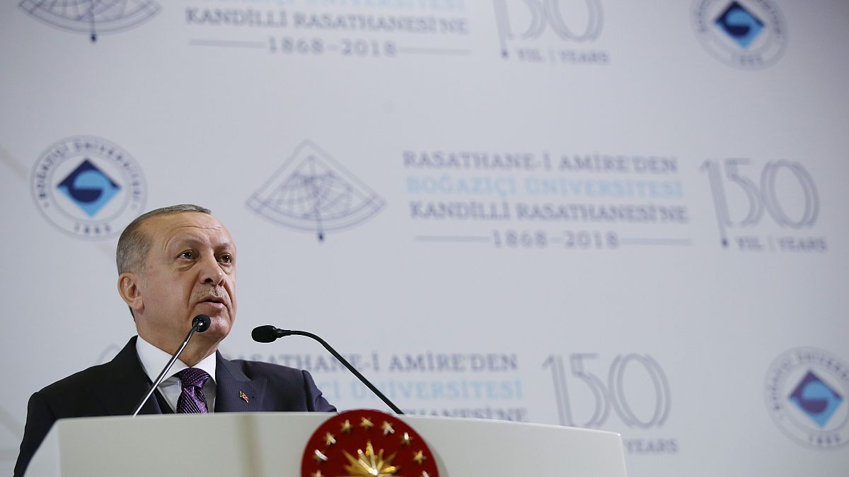 Cumhurbaşkanı Recep Tayyip Erdoğan, Boğaziçi Üniversitesi Kandilli Rasathanesi ve Deprem Araştırma Enstitüsü 150. Yıl Programı'nda konuşurken
