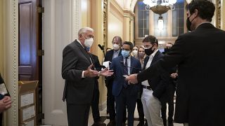 House Majority Leader Steny Hoyer speaks to reporters after a resolution calling for the removal of President Trump from office was blocked by Republicans at the Capitol.