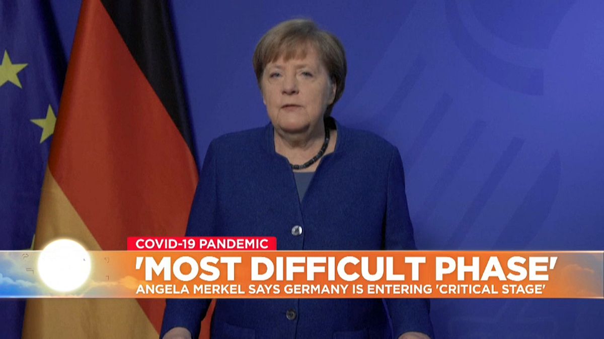 German Chancellor Angela Merkel delivers stark warning