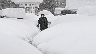 heavy snowfall in Japan