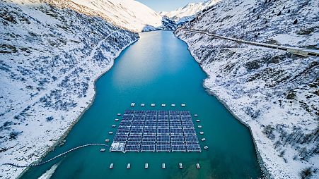 Solar power plant on the Lac des Toules, Switzerland