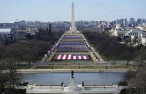 A view of the National Mall in Washington, Tuesday, Jan. 19, 2021, ahead of the 59th Presidential Inauguration on Wednesday.